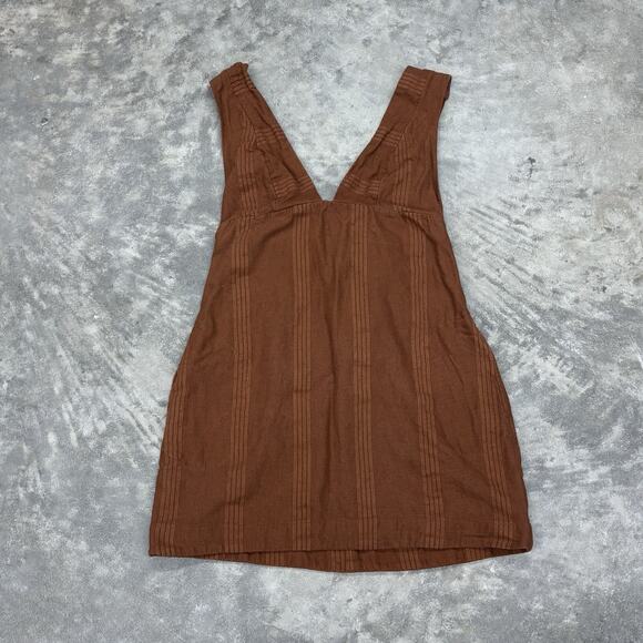 Free People Robin Mini Dress In Carmel Cafe Boho Sz Unknown Flaws - Picture 6 of 16